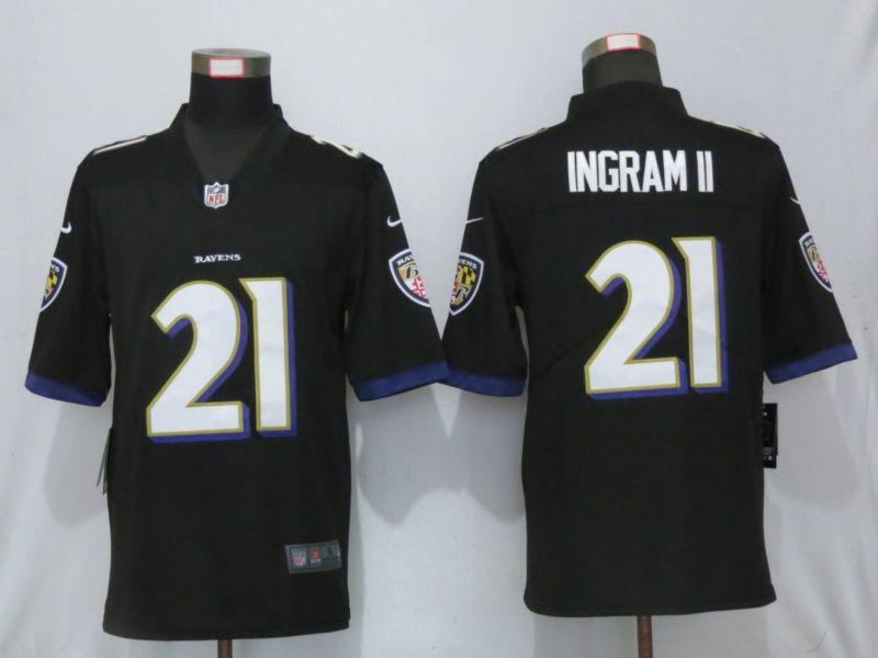 Men Baltimore Ravens #21 Ingram ll Navy Black Nike Color Rush Limited NFL Jerseys